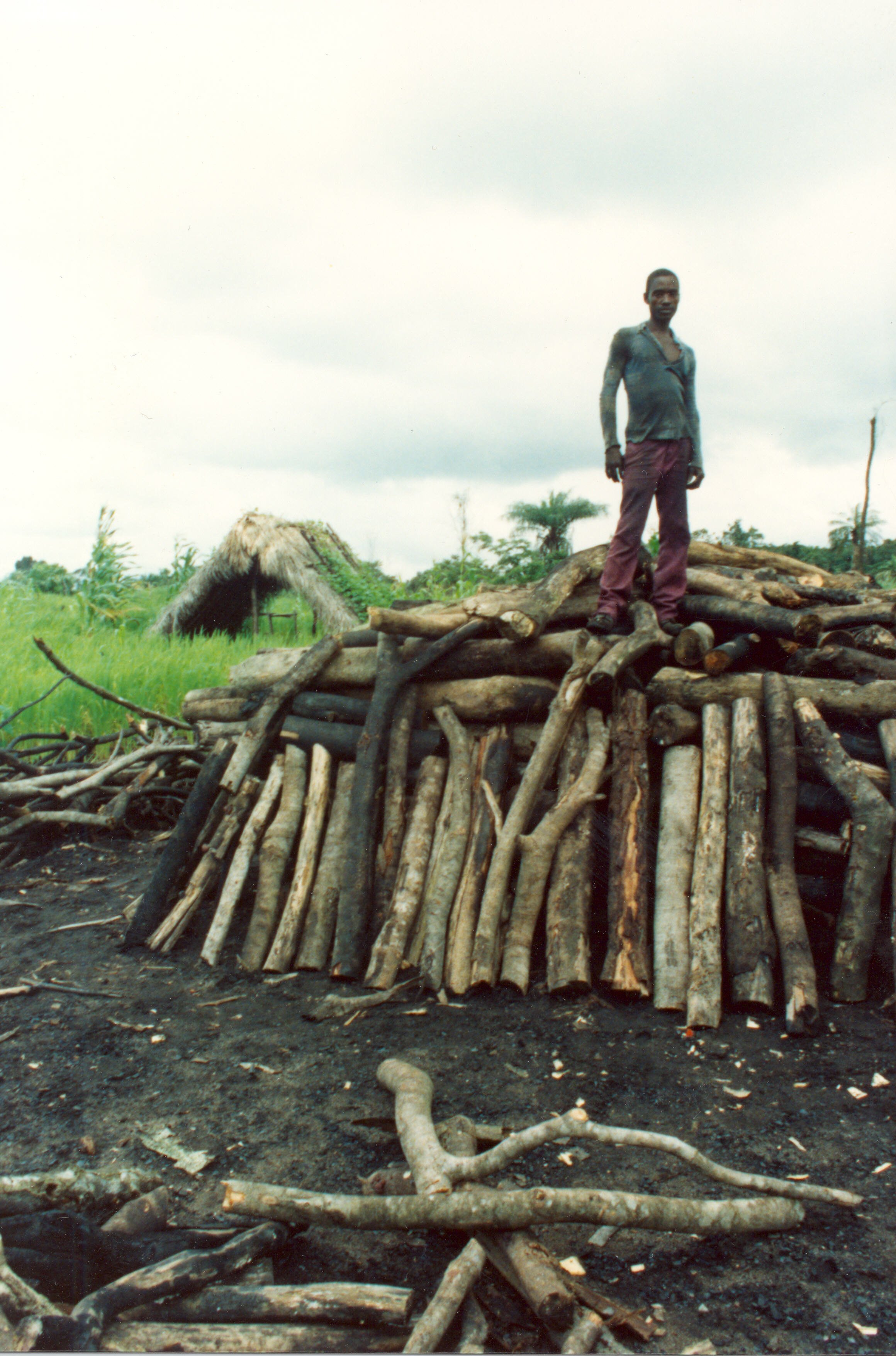 Charcoal making in Liberia